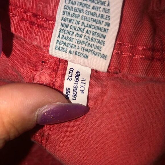 Vintage American Eagle Coral Prep Length Cargo Shorts Size 33 - Picture 9 of 13